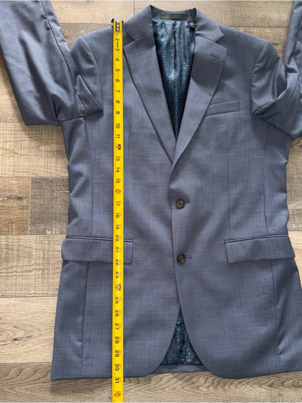 Ted Baker of London men’s blue suit 40 Long jacket, pants 34 long - Picture 5 of 16